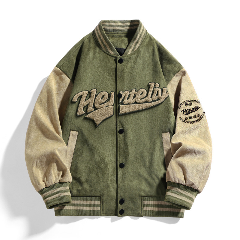 Deerskin Velvet Baseball Suit Young Men's Autumn and Winter Cotton Collar Loose plus size Windproof Warm Fashion Brand Jacket Coat Deerskin Velvet Baseball Suit Young Men's Autumn and Winter Cotton Collar Loose plus size Windproof Warm Fashion Brand Jacket Coat