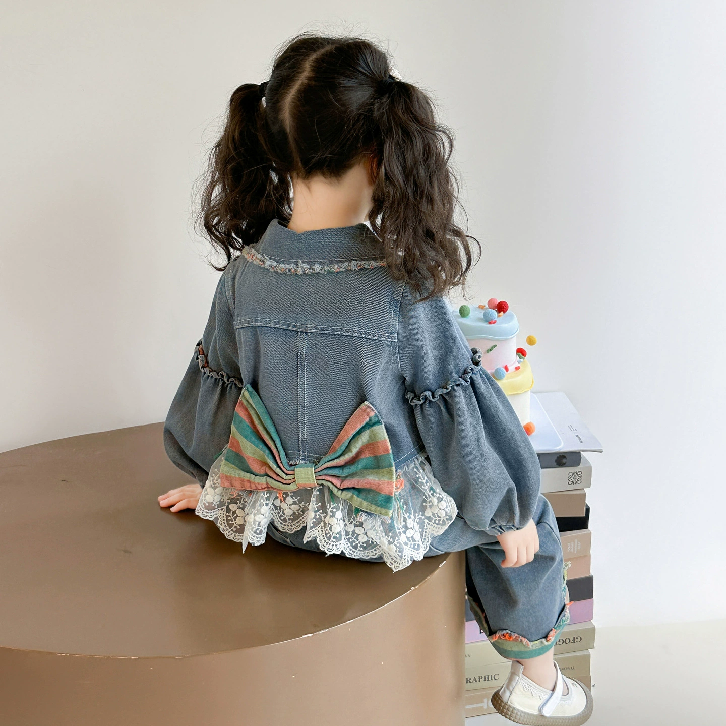 Denim children's set, jacket, jeans, western style