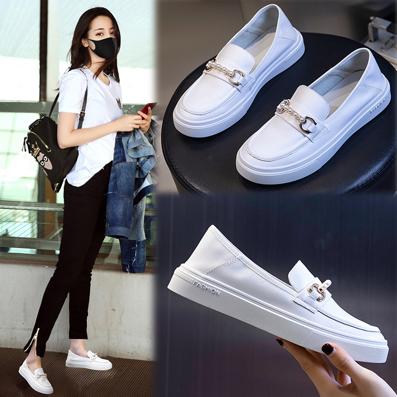 头层牛皮女鞋2021新款夏季时装休闲单鞋女百搭玛丽珍鞋低帮鞋子女|ru