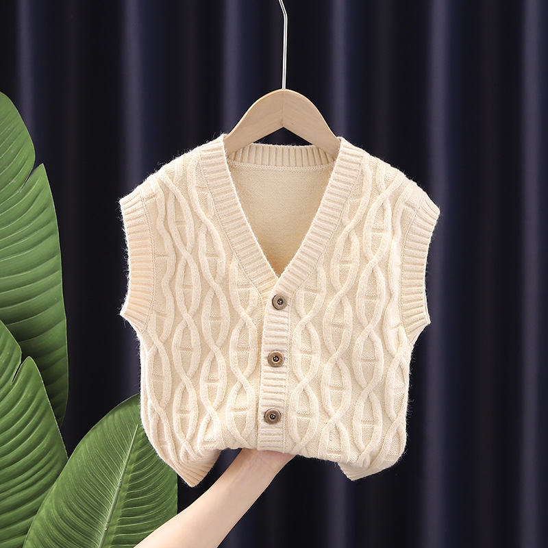 [Jin Yong] entrega de una pieza estilo coreano 2021 otoño ropa para niños suéter para niños y niñas Chaleco de torsión cardigan