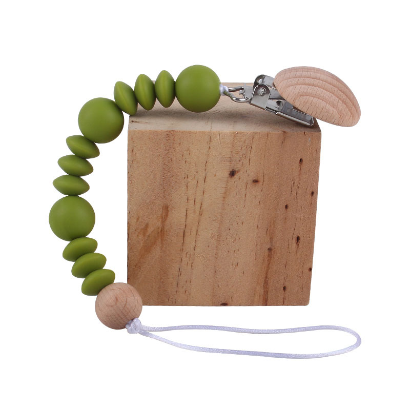 Bebé chupete de silicona pezón anti-gota cadena bebé juguete clip de chupete de haya suministros maternos e infantiles Amazon nuevo