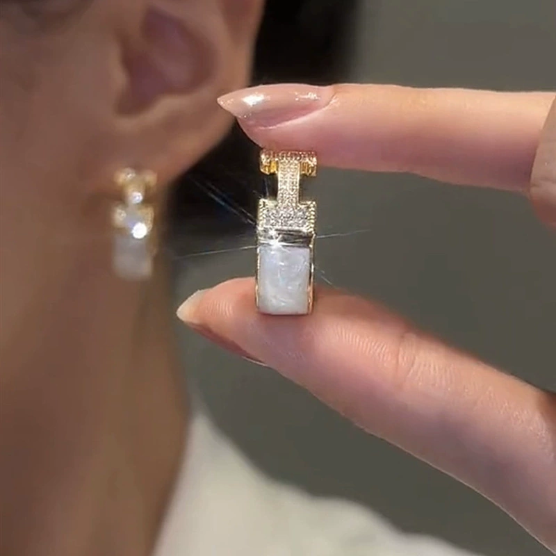 Серебряная игла, цирконы, модные универсальные серьги из жемчуга, стиль высокого качества, стиль «легкая роскошь», оптовая закупка