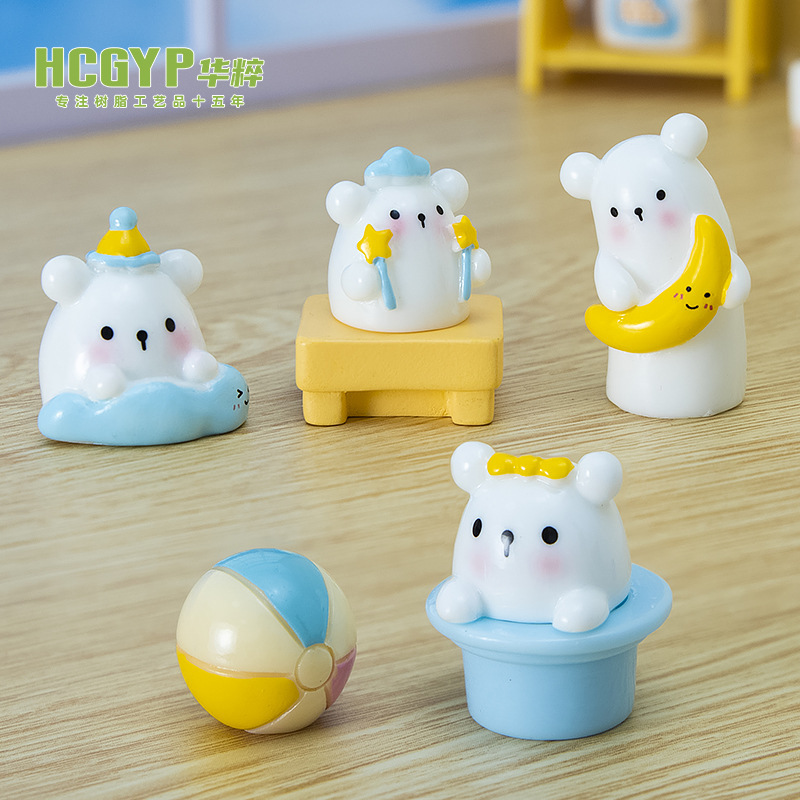 New Micro Landscape Cute Magic Bear Home Desktop Small Ornaments Creative Decorative Resin Crafts Small Ornaments