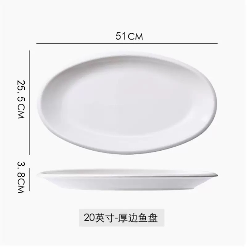 20 인치 두께의 생선 접시