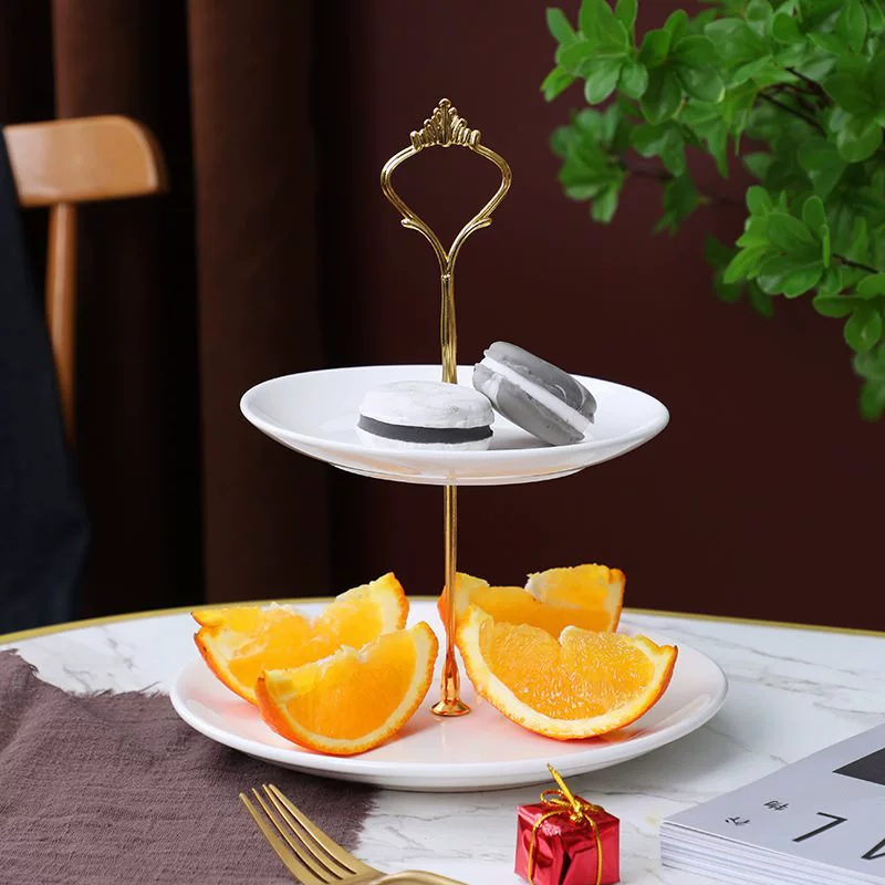 Европейская простая керамическая многослойная фруктовая тарелка для послеобеденного чая, подставка для закусок, тарелка для торта, гостиная, домашний сахар Yiling