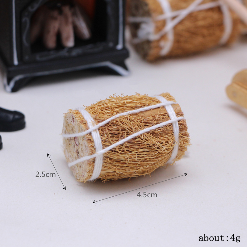 Casa de muñecas invierno escena traje accesorios MINI BOLSA paja miniatura madera partido carro brillante chimenea