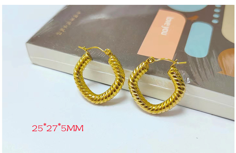 1 Pair Ins Style U Shape Geometric Plating Stainless Steel 18k Gold Plated Earrings display picture 3