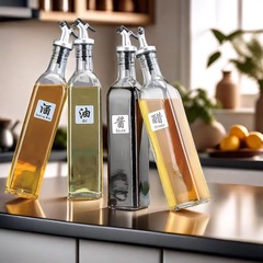 家庭用 500 ミリリットルガラスオイルポットオイルコントロールオイルボトルキッチン用品漏れ防止オイル醤油酢ボトル調味料ボトル