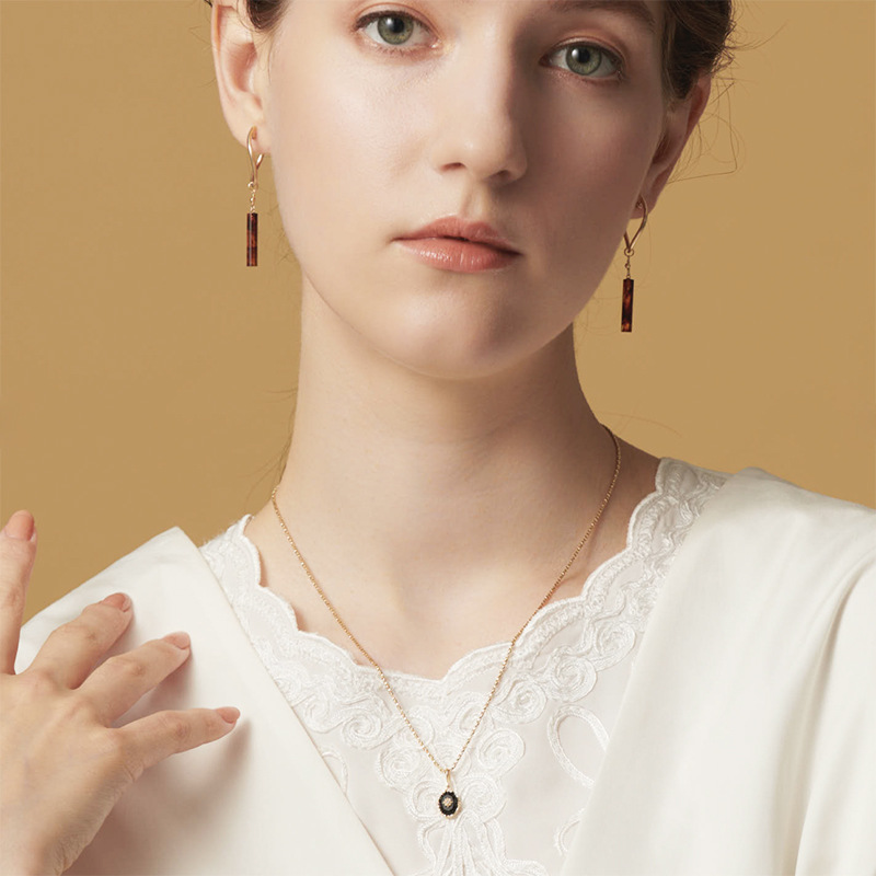 1g Weight Charms, Rings Classification 1 Piece Quantity Holiday, Daily Occasion 925 Sterling Silver Material Flower Pattern All Seasons Season Women's Gender Elegant, Retro Style Japanese Style Opal Palace Vintage Pattern Natural Black Agate Rings Pendants 925 Silver Accessories Suit Autumn New 5