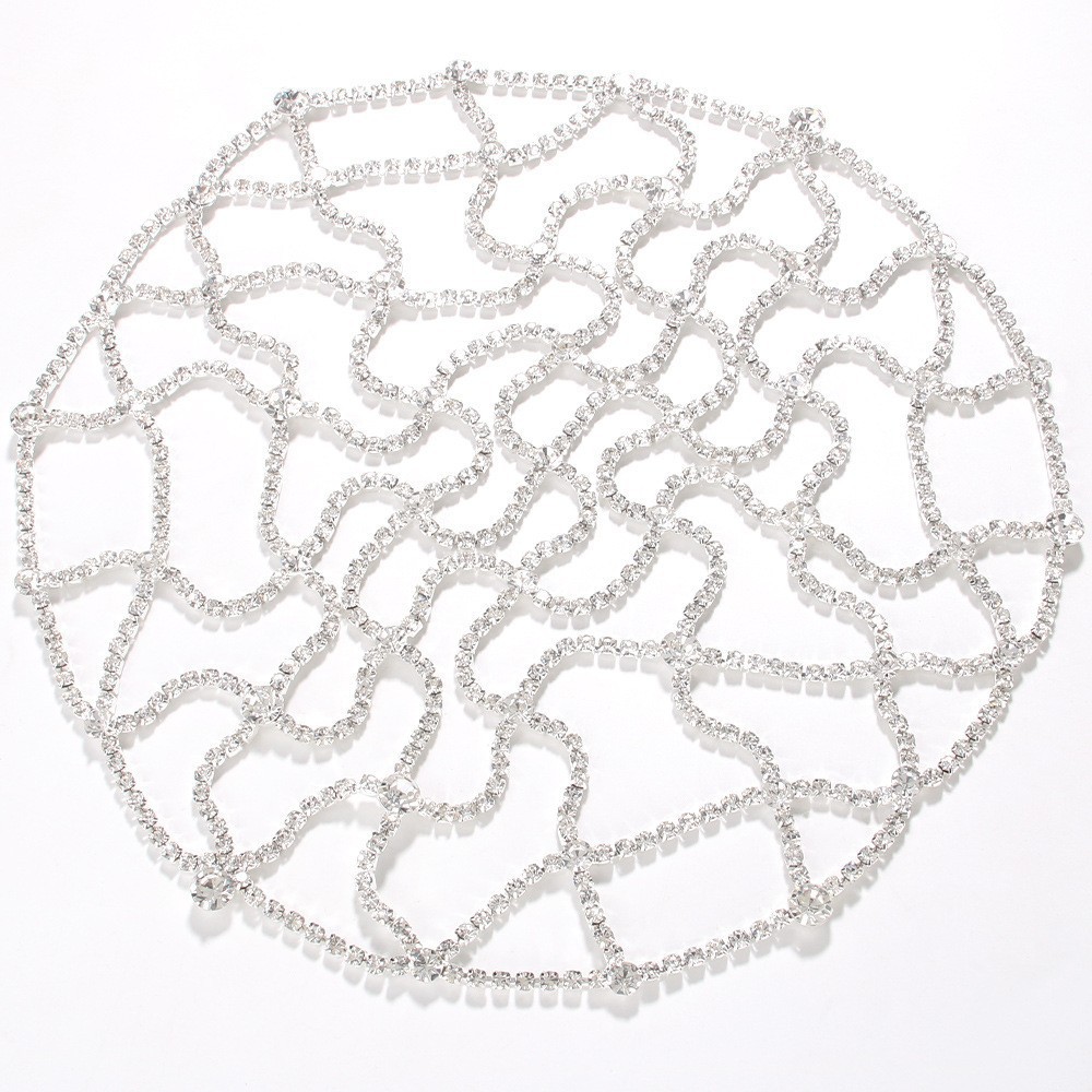 Amazon venta caliente cadena de cabello de malla alta sensación de diamante de novia accesorios de desfile para mujeres Headwear