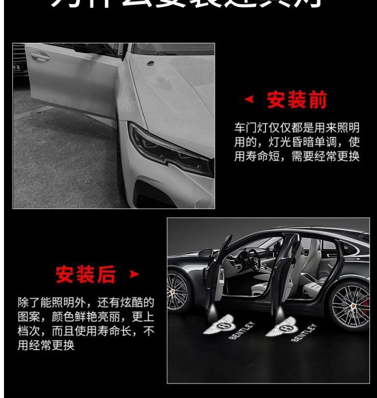 Suitable for Bentley Welcome Light Flying Spur Continental Gt Bentayga Elegant Mulsanne Modified Door Projection Atmosphere Light