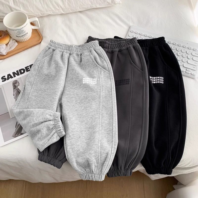 (2개) 소년 스포츠 바지 2024 봄 새로운 어린이 캐주얼 스티칭 발 바지 어린이  패션 운동복 올매치