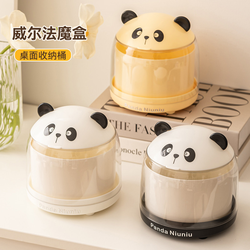 High-Looking Desktop Trash Can for Home Creative Living Room Cartoon Bedroom Office Mini Paper Basket Storage with Lid