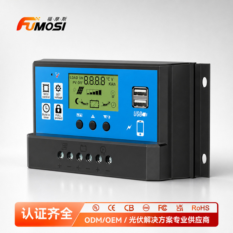 Cross-Border Pwm Solar Controller 10A20A30A Solar Street Light Charging and Discharging 12V24V Photovoltaic Controller