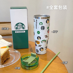 星のお父さんの招き猫の巨覇のストローカップの高い顔の値のかわいい持続的な耐摩耗性の漏れ防止の保温の保冷ストローカップ