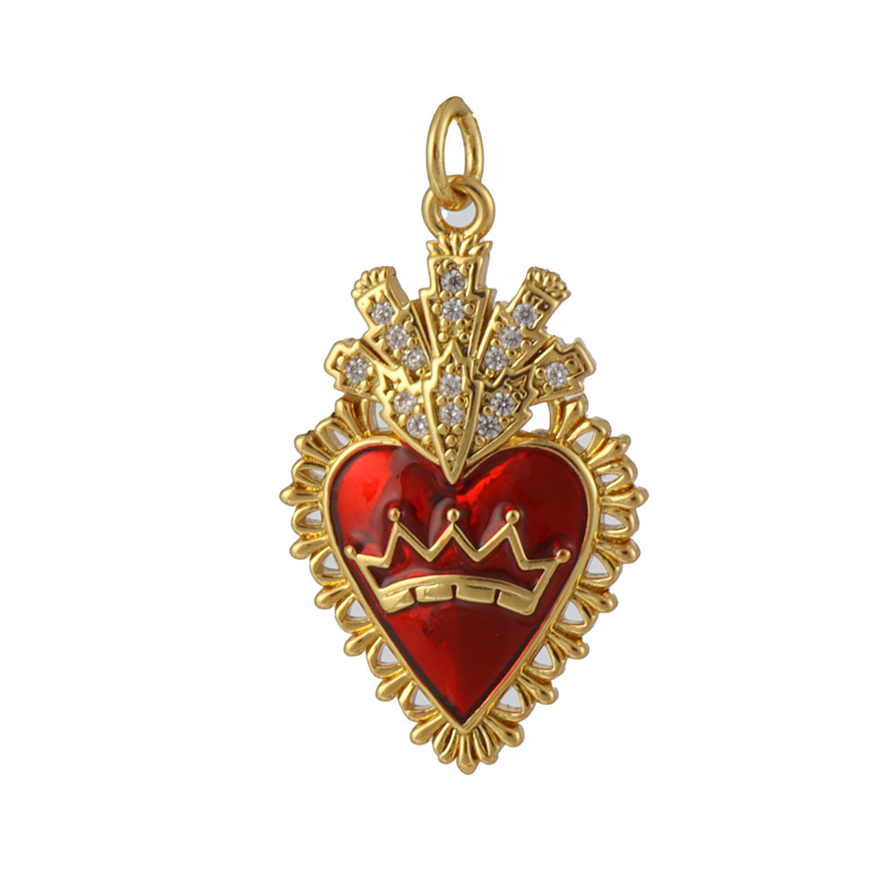 2g Weight Pendant Jewelry Making Type 14*16MM Jewelry Making Size Zircon Inlay Material DIY Jewelry Accessories Classification 1 Piece Quantity Copper Material Halloween Festival Dinosaur, Heart Shape, Bat Pattern Plating, Inlay Design IG Style Style 1 Piece 14*16MM Copper Zircon Dinosaur Heart Shape Bat Pendant 29
