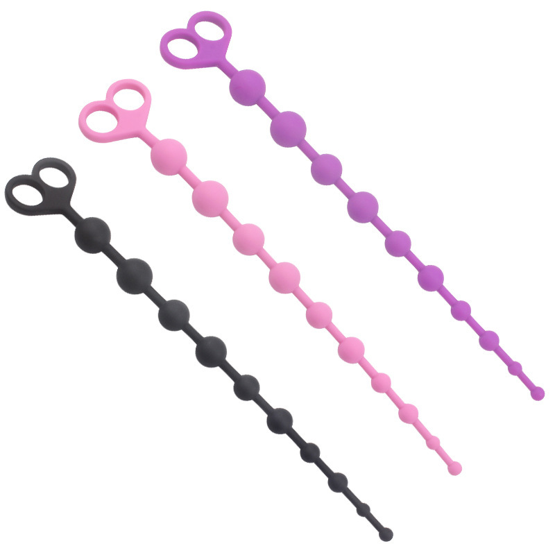 Smiley Face Anal Beads, Silicone Beaded Anal Toy, Colorful Design — detail image 8