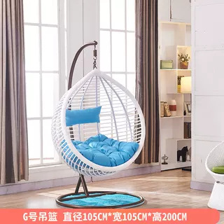Silla de vid colgante azul balcón doméstico sala de estar patio columpio suelo perezoso ocio sofá silla creativo nido de pájaros cesta colgante