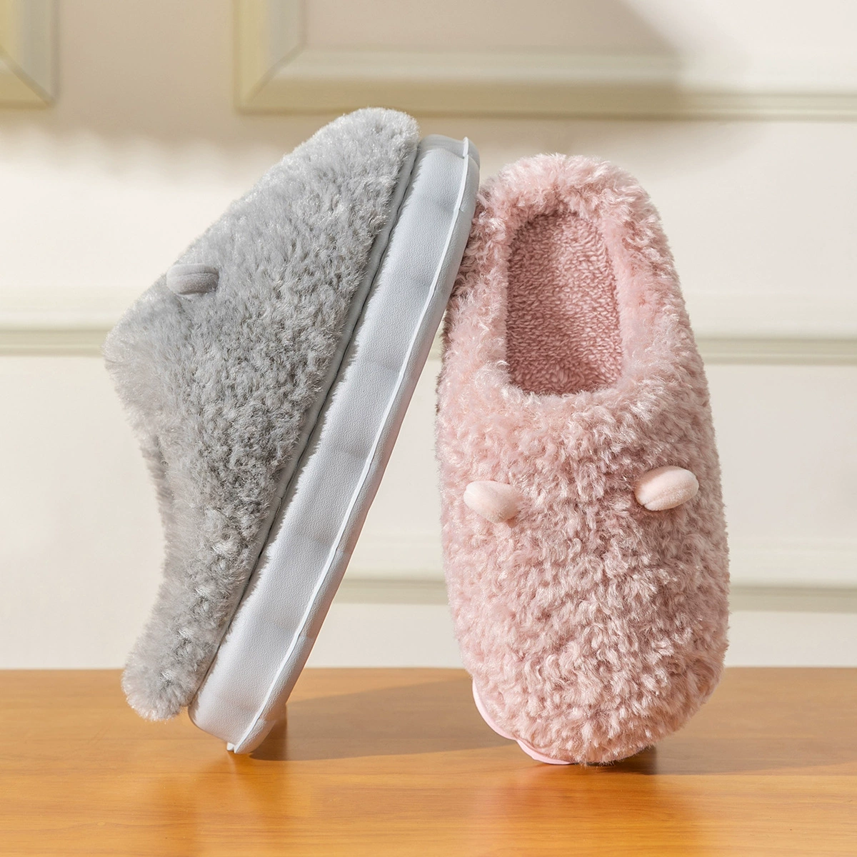 Slippers от Лидани, зимние сетчатые милые тапочки на платформе, интернет-знаменитость