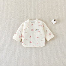 婴儿衣服薄棉上衣秋冬新生儿夹棉半背和尚服冬季宝宝棉衣新生衣服