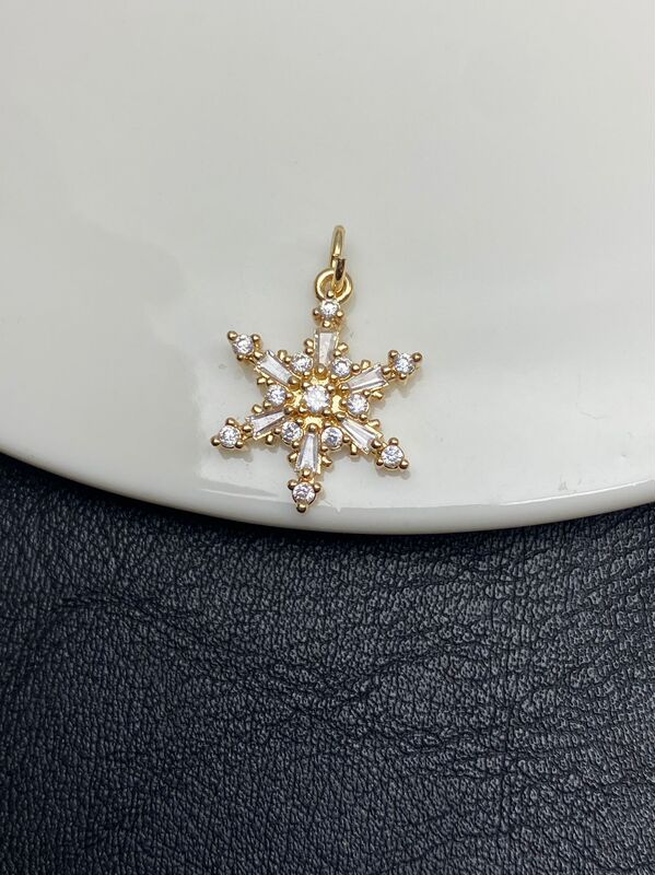 保色满钻锆石雪花吊坠穿珠手工水晶文玩手串手链DIY饰品配件串珠|undefined