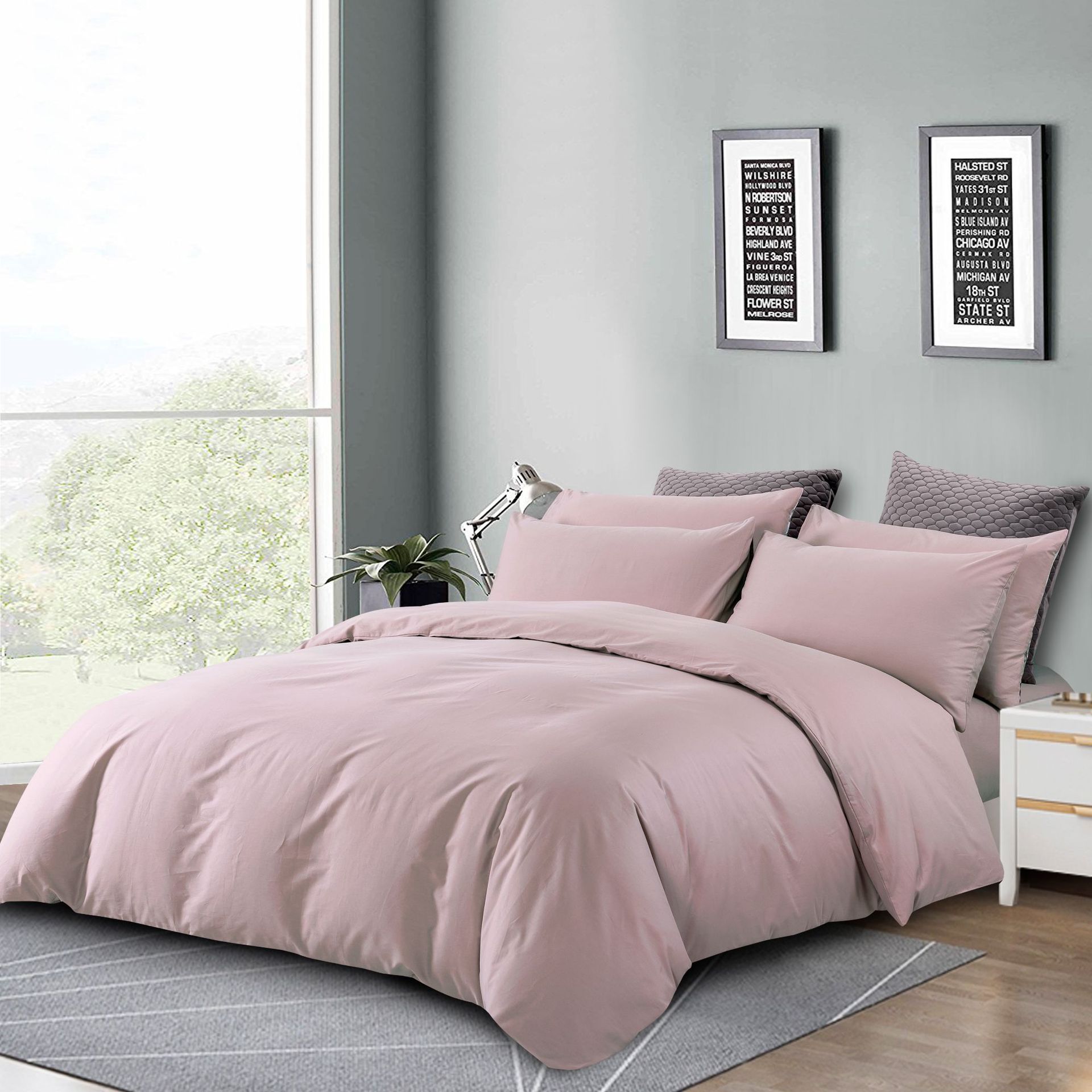 Algodón puro de cuatro piezas de ropa de cama dormitorio de estudiantes sábana cubierta del edredón Algodón puro simple piel-friendly nueva cubierta del edredón impreso Doble