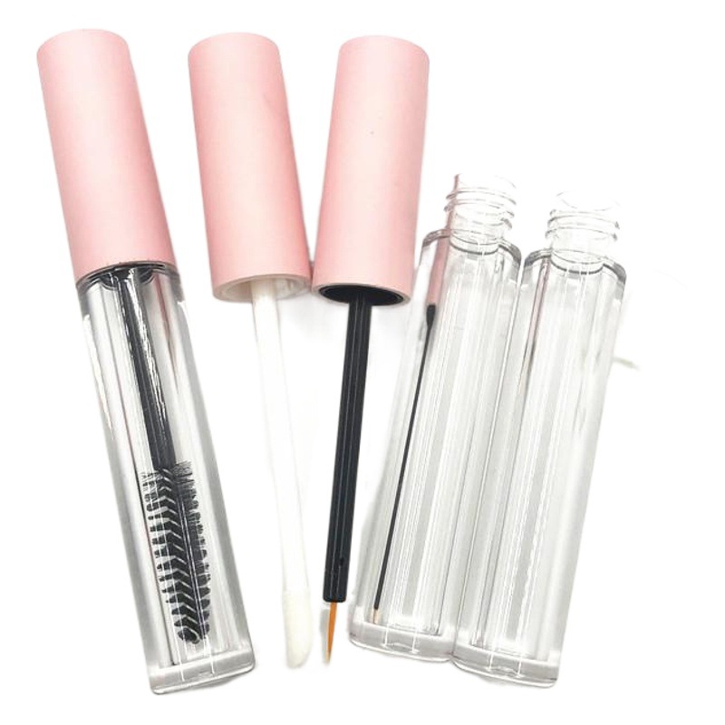 3ml Rosa mascara crecimiento líquido falso pestañas pegamento botella vacía esmalte tubo vacío en stock al por mayor pequeña cantidad impresión