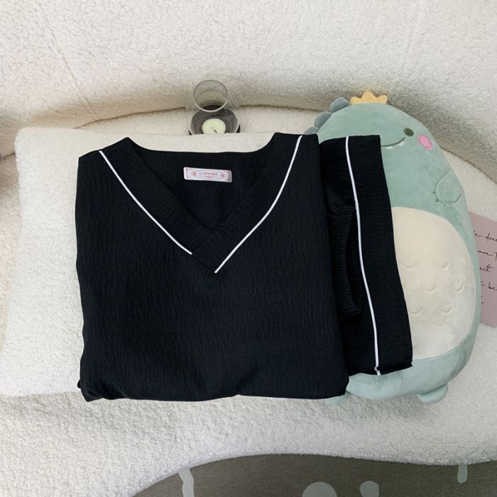 Vietnam transfronterizo transmisión en vivo estilo caliente verano con cuello en V nube pijamas de algodón pantalones de manga corta para mujer traje de servicio a domicilio para estudiantes de dibujos animados