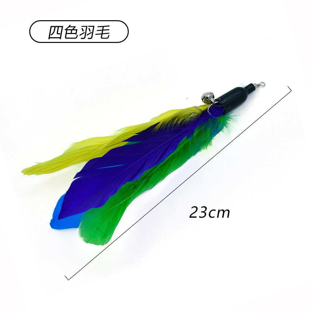 Resumen transfronterizo nueva mascota gato juguete gran pez volador cabeza de reemplazo divertido gato palo de juguete de felpa caña de pescar cabeza de reemplazo