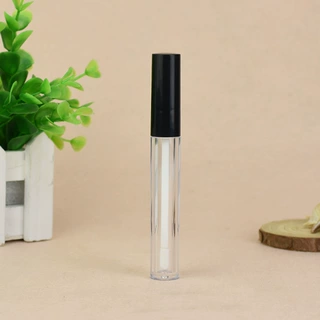 厂家批发AS材质圆形透明唇彩管黑盖瓶塑料化妆品瓶2ML,3ML,4ML.