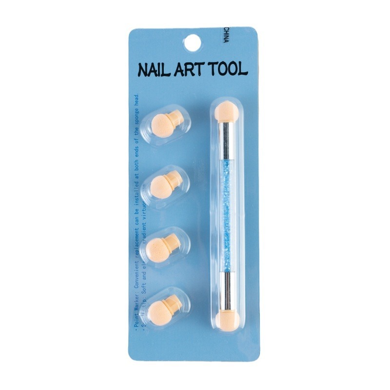 Nail Art acuarela esponja pluma en flor gradiente de doble cabeza uñas arte pluma traje sello pluma fábrica transfronteriza herramientas de arte de uñas