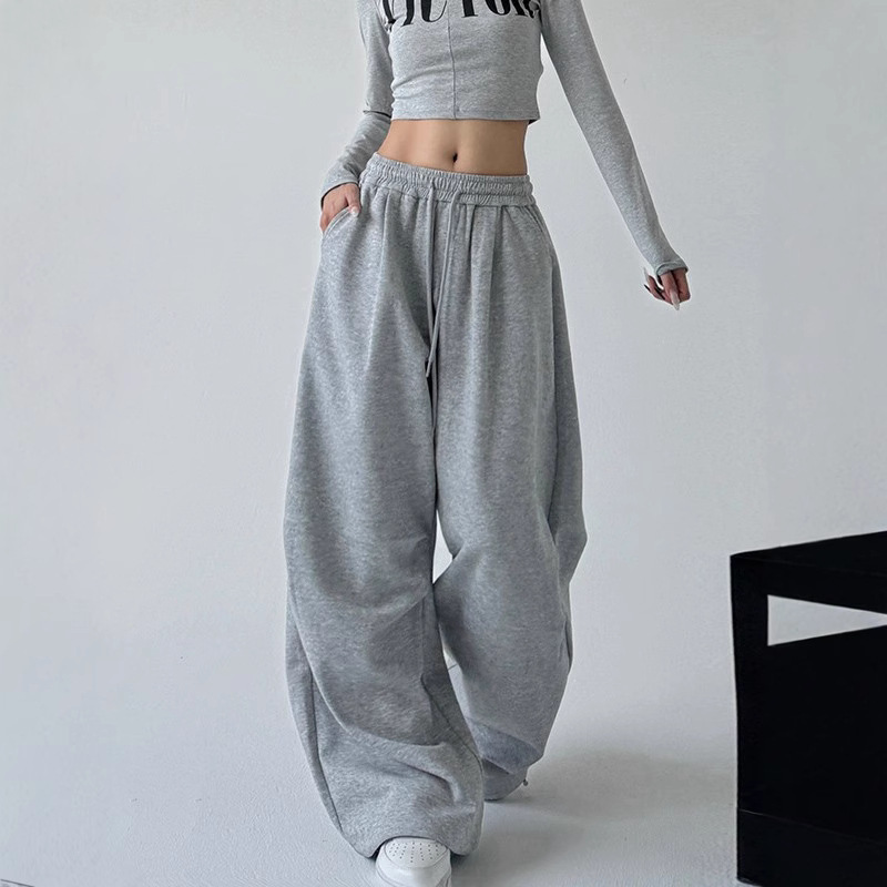 American Gray Sweatpants for Women Spring & Fall 2025 New High-Waisted Straight-Leg Loose Casual Sweatpants Workwear Wide-Leg Pants American Gray Sweatpants for Women Spring & Fall 2025 New High-Waisted Straight-Leg Loose Casual Sweatpants Workwear Wide-Leg Pants