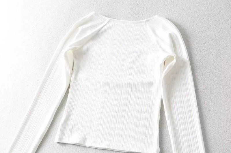 Long Sleeve Square Neck Stretch Thread Bottoming Shirt NSXDX117535