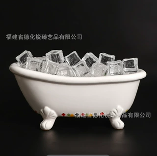 跨境定制陶瓷浴缸造型肥皂盒多功能浴室置物架家用卫浴沥水香皂盒