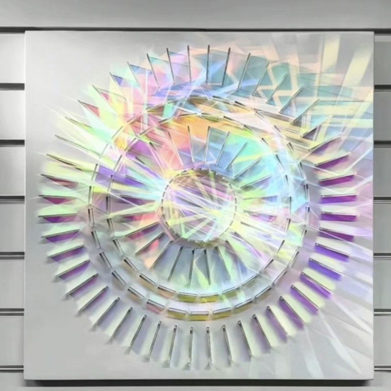 炫彩镭射亚克力客厅挂画3d小众艺术立体 亚克力炫彩板DIY