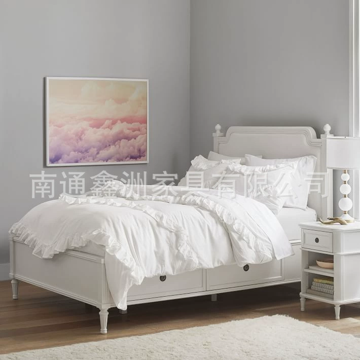 Американская кровать из массива дерева легкая и роскошная современная 1,8-метровая двуспальная кровать