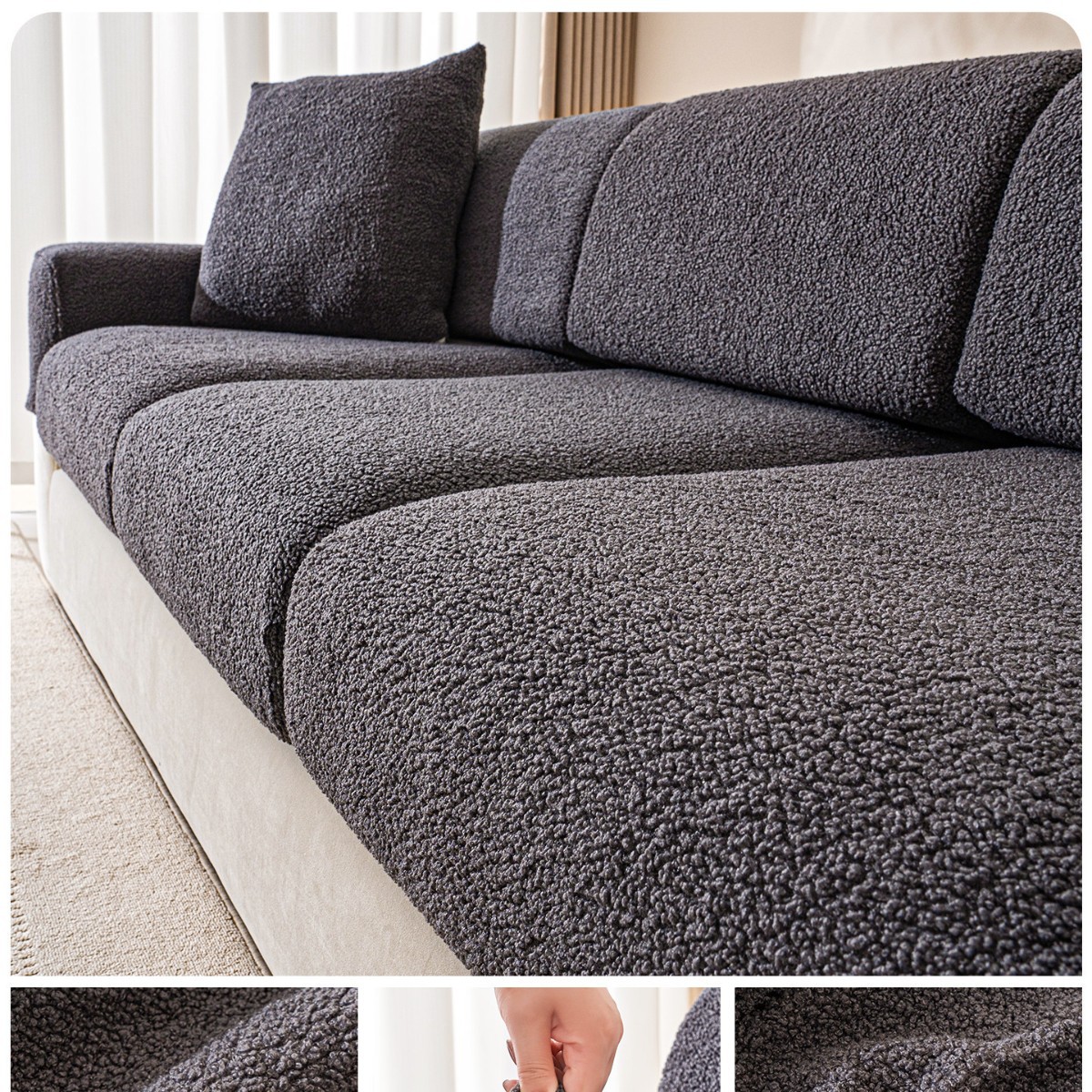 Europäisch-minimalistisch, Französisch-romantisch, Stretch-Sofabezug, kratzfester Couchüberzug, rutschfester Möbelschutz, waschbarer elastischer Bezug, Haustierfreundlich_voghion.com