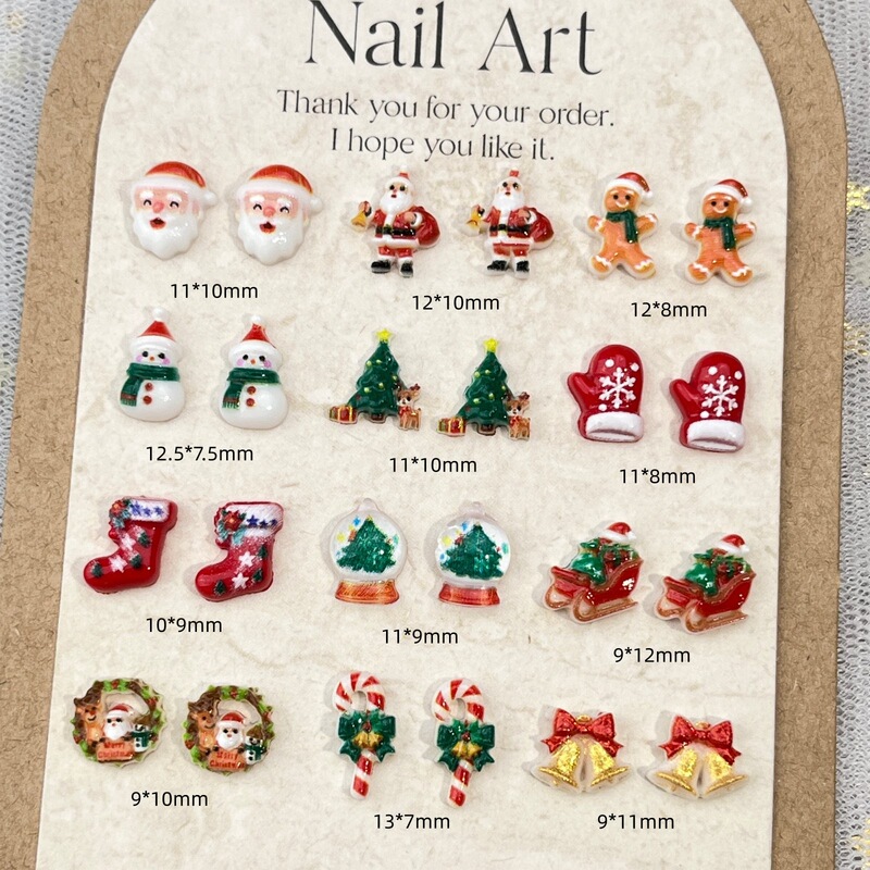 New Christmas Cartoon Nail Art Accessories, Cute Three-Dimensional Santa Claus Gingerbread Man Resin DIY Nail Decorations New Christmas Cartoon Nail Art Accessories, Cute Three-Dimensional Santa Claus Gingerbread Man Resin DIY Nail Decorations