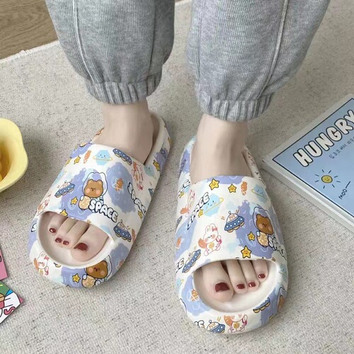 Sandal for women, summer home use, Korean version, fashionable, comfortable, thick sole, home, student, casual, non-slip, bath sandals, outdoor wear
