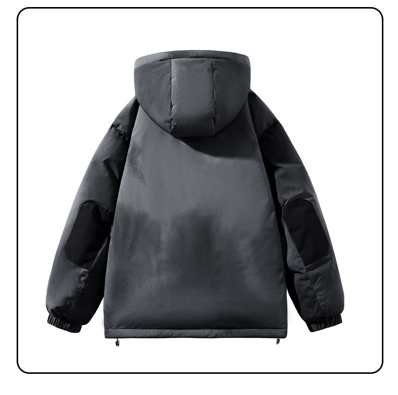 Veste à capuche multicolore polyvalente et chaude à col montant pour homme, nouvelle collection hiver 2024_voghion.com