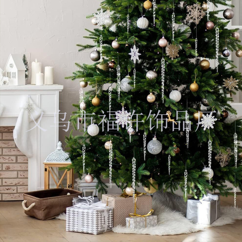 24ピース透明アクリルアイスコーンセット冬の结婚式パーティークリスマスツリーペンダント装饰卸売|undefined