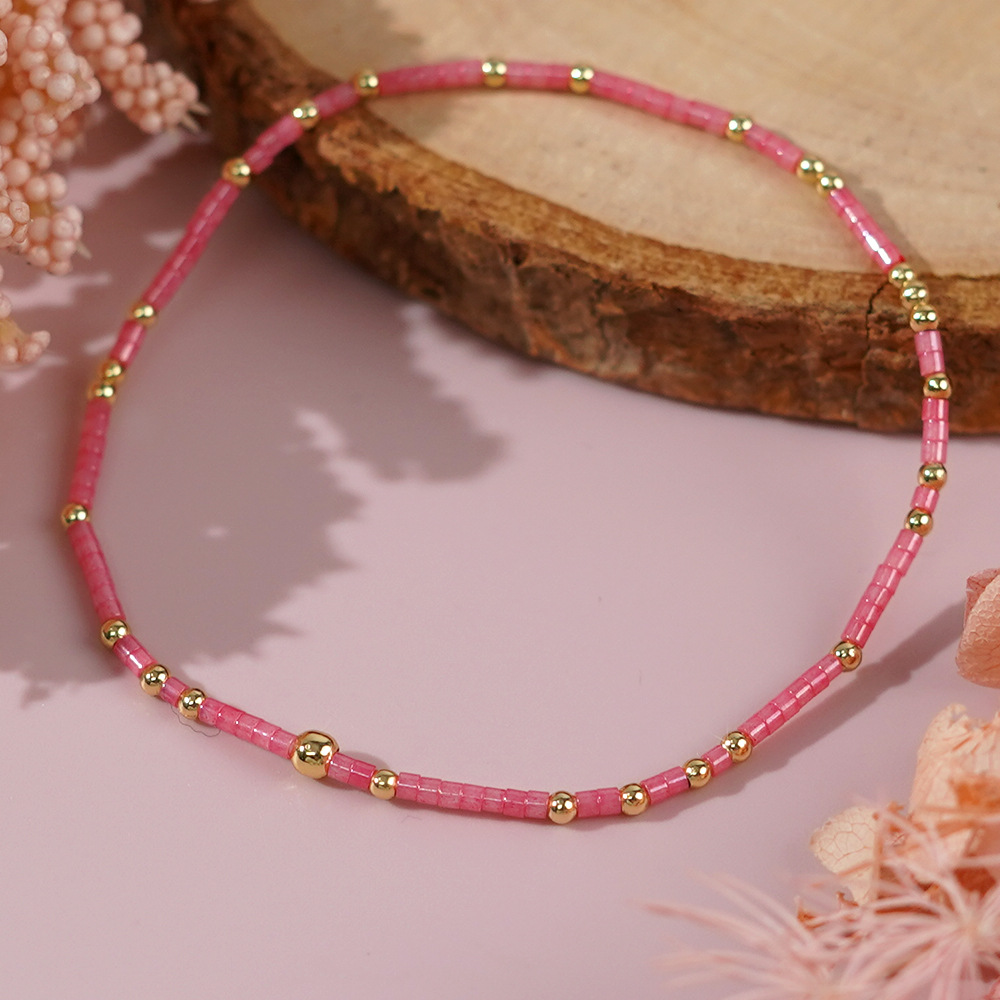 1 Piece Quantity Simple Style Classic Style Round Glass/Colored Glaze Wholesale Bracelets