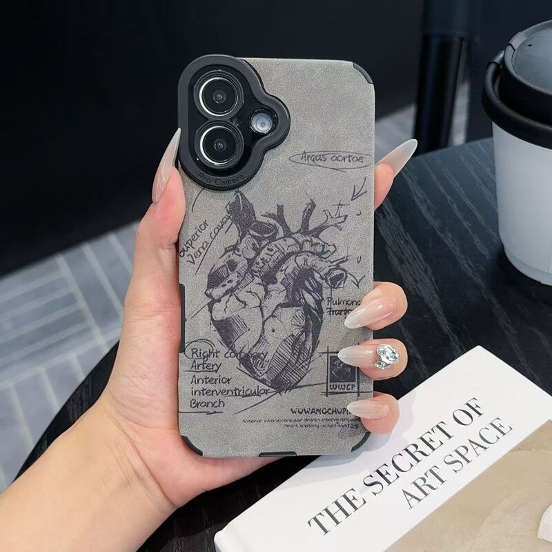 For iPhone15ProMax Apple 15 Mobile Phone Case 11 Sheepskin Heart Structure Max Creative Protective Case