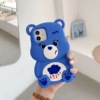 Apple, three dimensional rainbow silica gel rubber sleeve, iphone12, phone case, with little bears, internet celebrity, 13promax