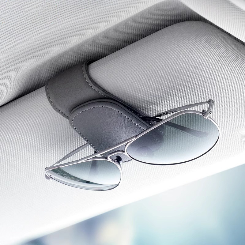 Car sun visor glasses clip multifunctional car glasses frame leather car storage box car sunglasses clip clip