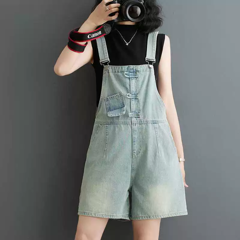 Летние ретро джинсовые подтяжки, шорты, плюс размер