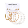 Earrings from pearl, brand metal set, suitable for import, European style