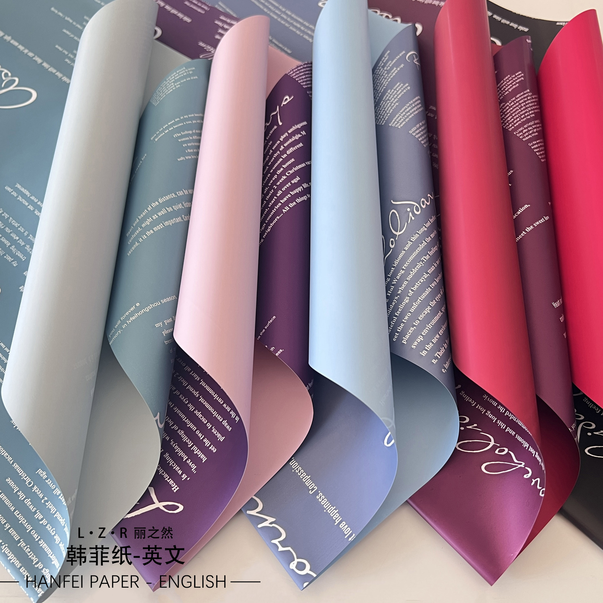 Liziran de dos colores a prueba de agua Han Fei Flor de Papel flor embalaje Ouya papel material floral fábrica en stock al por mayor