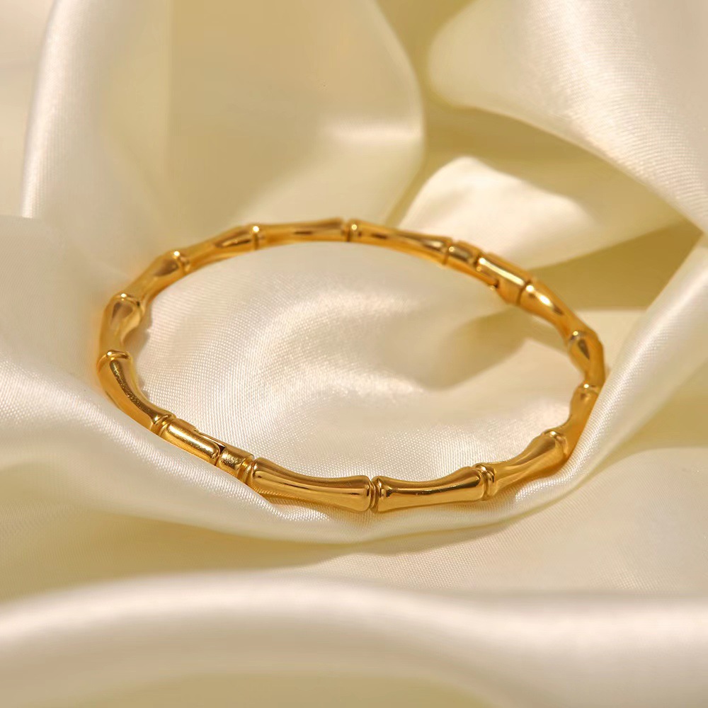Solid Color Pattern Women's Gender Simple Style Solid Color Stainless Steel Plating Gold Plated Rings Bracelets