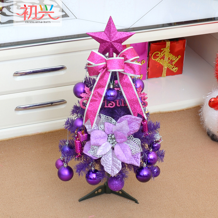 Decoración del hogar del árbol de Navidad púrpura 1.2 / 1.5 / 1.8m paquete de lujo gran centro comercial de hoteles de Navidad